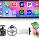 Single Din Touchscreen Radio with Wireless Carplay Android Auto, 6.86" Single Din Bluetooth Radio with Backup Camera, Mirror Link, FM/RDS, Fast Charging, USB Input