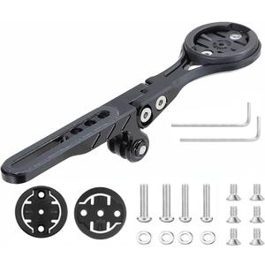 Aero Integrated Handlebar System Out Front Bicycle Computer Mount for Garmin Edge Wahoo Elemnt Bryton Fits Canyon CEP Cockpits and Wilier Filante Bar Handlebar and More (Black A)