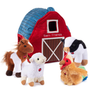 Plush Creations Talking Plush Farm Animals for Toddlers with A Plush Barn House Carrier, Animal Farm Set Includes 4 Soft Cuddly Plush Stuffed Animals, A Plush Cow Plush Horse Plush Lamb Plush Rooster 