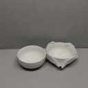 MALACASA Salad Bowls Set, 44 OZ (7") Large Soup Bowls Cereal Bowl for Kitchen, White Ceramic Bowls Set of 2, Dishwasher & Microwave Safe,Series REGULAR