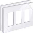 BESTTEN 2 Pack 3-Gang Screwless Decorator Wall Plate, Decorative Outlet Cover, Decor Switch Plate, USWP6 Snow White Series, H4.69 x W6.54, Polycabonate Thermoplastic (Standard Size Gloss Snow White)