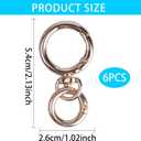 6Pack Swivel Clasp Clip,Metal Double Opening Key Chain Clip,Swivel Spring Snap Hooks for Jewelry Clasps,DIY Crafts,Lanyard Making(Gold)