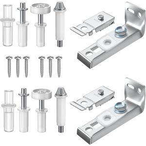 2 Pack Bifold Door Hardware Repair Kit - Bifold Closet Door Hardware Replacements Tools for 7/8" to 1" Sliding Door Track, Bifold Door Parts Include Top & Bottom Bracket, 3/8" Pivot, 7/8" Guides Wheel