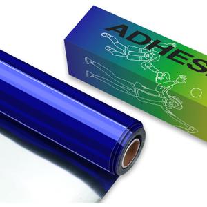 HTVRONT Blue Chrome Permanent Vinyl - 12" x 10FT Mirror Metallic Permanent Adhesive Blue Vinyl Roll Compatible with Cricut Cutting Machine - Easy to Weed & Transfer