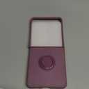 DOMAVER for Samsung Galaxy Z Flip 7 Case(2025 Released), Phone Case Galaxy Z Flip7 [with 360 Ring Holder] Stand, Soft Silicone Gel Rubber Bumper Shockproof Anti-Scratch Protective Cover, Purple