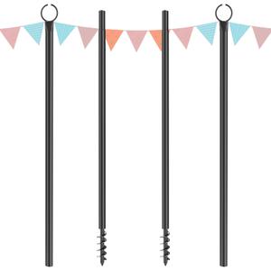 String Light Poles for Outdoor 2 Pack,10 Ft Outside String Light Pole for String Lights, Backyard Patio Light Poles for Parties Bistro Wedding