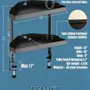 Yuxh Clamp Desk Corner Shelf 16 inch Cilp Under Table Corner Organizer, Black, M