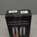 XinXu Gravity Electric Pepper and Salt Grinder Set, Salt/Pepper Mill & Adjustable Coarseness, Battery Powered with LED Light, One Hand Automatic Operation, (Set/Silver)