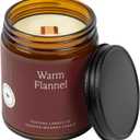 Fontana Candle Co Wood Wick Beeswax Jar Candle, Warm Flannel Made Safe with Coconut Oil & Pure Essential Oils 35+ Hrs Clean Burn, Long Lasting and Non-Toxic Candles for Home & Room Dcor
