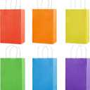 SUNCOLOR 24-Pack Rainbow Gift Bags with Handles, 8" Multi-Color Paper Party Favor Bags for Goodies. Birthdays, Events, Classrooms & Celebrations
