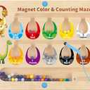 HONGID Dinosaur Toys,Magnetic Color and Number Maze, Montessori Toys for 2 3 4 5 Year Old,Learning Educational Sensory Toys for Toddlers and Kids Boys Girls,Christmas Stocking Stuffers for Kids 