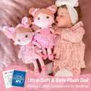 OUOZZZ Soft Plush Baby Doll 12.6 Inch, Asian Black Hair Snuggle Buddy | Perfect Birthday Toy & Gift for 1 Year Old Girls, Cuddly Companion Suitable for Infants & Toddlers
