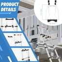 20.3 FT Telescoping Ladder with Stabilizers, Adjustable Multi-Purpose Collapsible Extension with Hooks & Wheels, Heavy Duty 330 lbs Max Capacity, Ideal for Home and Outdoor Work,Black