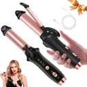 4000mAh Rechargeable Cordless Curling Iron, 2-in-1 Mini USB Curler and Straightener Wireless Curling Wand with 3 Temps Settings(302-356F) Portable Travel Hair Curler Hair Styler for Short & Long Hair