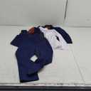 Boys Formal Suit 5 Piece Set, Toddler Tuxedos for Wedding, Suits for Teens Boy Dress School Clothes (8, Navy Blue)