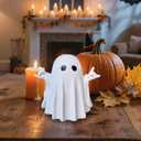 Halloween Ghost Figurine, Resin Cute Finger Ghost Statue, Funny Decor for Halloween Decorations Desk Indoor and Porch Spooky Home Decor (Styl 5)