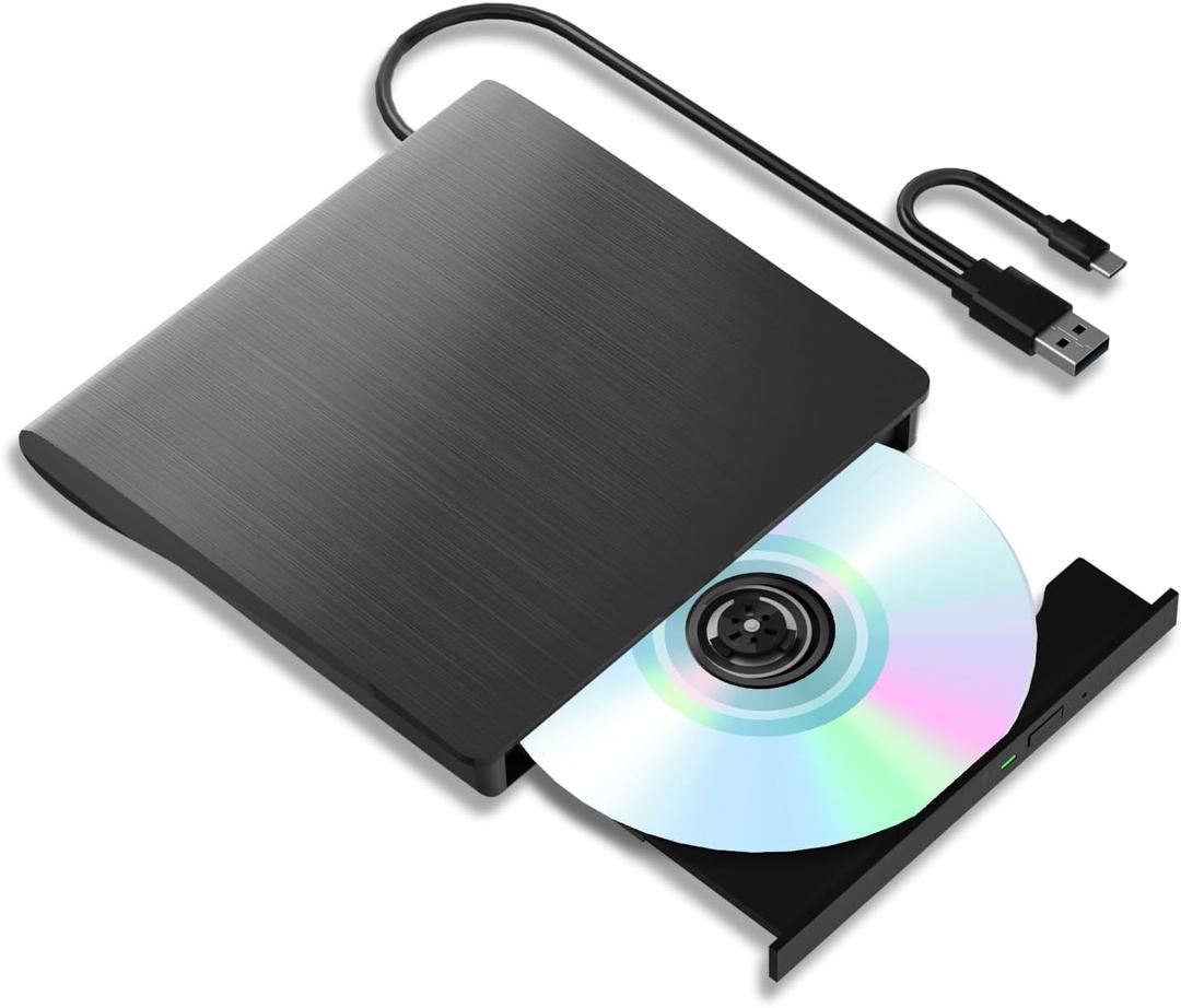 External Blueray/Dvd Drive for Pc, Portable External Blu-ray Drives Support 50G Disc Read/Write, USB 3.0 Type-C Blu Ray Burner for Laptop, Blu Ray Drive Compatible with Windows XP/7/8/10/11 MacOS