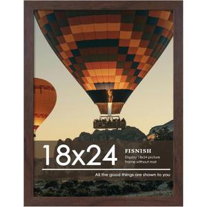 18x24 Picture Frame, Walnut Woodgrain Poster Frame, 1 Pack | for Horizontal or Vertical Wall Mounting, for Photos, Artwork; Fits Home, Office & Gallery Wall Decor