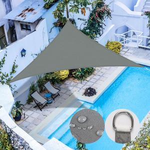 Upgrade 16'x16'x16' Sun Shade Sail Triangle Canopy, Water Resistant & UV Block Sunshade for Outdoor Patio Lawn Beach Garden Carport Backyard Deck Pergola, Grey Upgrade 16'x16'x16' Sun Shade Sail Triangle Canopy, Water Resistant & UV Block Sunshade for Outdoor Patio Lawn Beach Garden Carport Backyard Deck Pergola, Grey