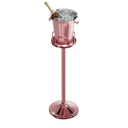 Ice Bucket with Stand Standing Champagne bucket for Party Stainless Steel Wine Bucket Wine Cooler with Stand 5L Wine Chiller for Bar Ktv Weding (silver)