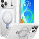 CASEKOO Ultra-Magnetic Stand for iPhone 17 Pro Case [Military Drop Protection] [Compatible with MagSafe] Shockproof Translucent Matte Slim Ring for iPhone 17 Pro Phone Case 6.3", White