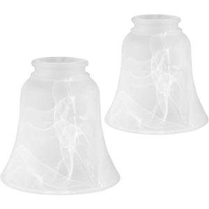 Skelang 2 Pcs Ceiling Fan Light Shade, Lip Lamp Shade, Bell Shape Light Fixture Globes Replacement, Alabaste