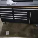 61-inch Rolling Tool Chest, 10 Drawers Garage Workbench Storage Tool Cabinet with Power Strip, Solid Rubber Wood Top, 1675 LBS Load Mobile Workstation, Heavy Duty Rolling Cabinet