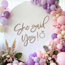 She Said Yes Sign Decal Sticker Banner for Backdrop - She Said Yes Decorations Sign Decal Wall Sticker for Bridal Shower Engagement Bachelorette Party Photo Booth Prop Decorations (Not Balloon)