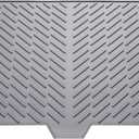 Silicone Drying Mat, 23"X17" With Built-in Drain Lip,Heat-Resistant,Eco-friendly,Hygienic Drying Pad,Leak-Proof and Non-Slip,Silicone Dish Drying Mat for Kitchen Counter or Sink（Gray 23X17）