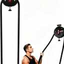 Endless Rope Trainer Machine for Home Gym Portable Rope Pull Pulley System, Upper Body, Portable Suspension Infinite Line Trainer Equipment