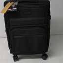 KROSER Softside Expandable Carry On Luggage with Spinner Wheels & Built-in TSA Lock, Durable Suitcase Rolling Luggage with USB Port, Carry-On 20-Inch, Black