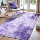 Washable Area Rugs 3'x5' Non-Slip Modern Abstract Soft for Living Room Entryway Bedroom Nursery, Print Pattern, Purple Gray Pink White