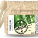 Disposable Wooden Cutlery Set | 100% All-Natural, Eco-Friendly, Biodegradable, and Compostable - Because Earth is Awesome! Pack of 200-6.5 utensils (100 forks, 50 spoons, 50 knives)