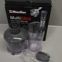 Mueller Multistick 800W 4-in-1 Immersion Blender Handheld, 12 Speed Hand Mixer - Turbo Boost, Heaviest Duty Copper Motor, Titanium Blades Hand Blender, Milk Frother Wand, Whisk, Beaker, Chopper, Grey (Grey)