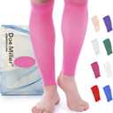 Doc Miller Compression Calf Sleeve for Men & Women, Premium Medical Grade, 15-20mmHg Graduated Support for Running, Calf Tear, Shin Splints, Knee High, Calf Sleeves, 1 Pair (Medium, Pink)