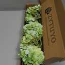 ZYTUYO 4PCS Green Fake Real Touch Hydrangea Flowers 20'' Lifelike Latex Artificial Hydrangeas for Spring Home Decor Outdoor Garden Porch Indoor Bathroom Living Room Kitchen Table Centerpiece