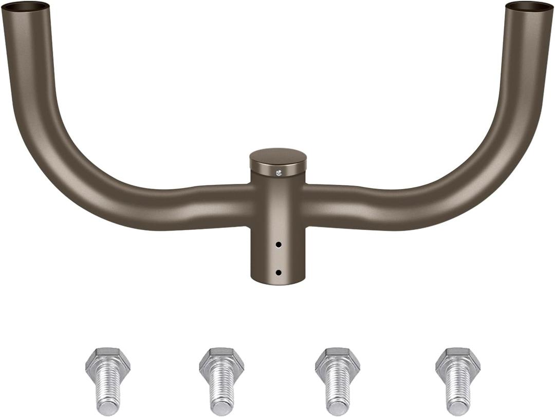 LEDMO Double Bullhorn Bracket LED Parking Lot Light 180 Degree Mounting Bracket Round Pole Double L Mounts Tenons for 2 Pack Dusk to Dawn Outdoor LED Shoebox Area Light Street Lighting Stadium fixture