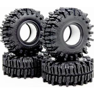 HOBBYSOUL 1.0 Crawler Tires 58mm Tall 1.0'' Mud Slingers Super Soft Sticky Tyre for RC 1/24 SCX24 1/18 TRX4M Upgrades