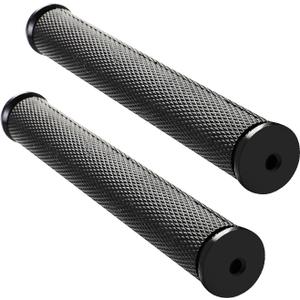 N01RFB 8" Rubber Snowmobile Grips Compatible with 7/8'' Handlebars-Cat Polaris Skidoo Yamaha (BLACK)