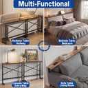 78.8inch Adjustable Height Narrow Sofa Side Table with 2 Power Outlets, Couch Behind Table for Small Space, Hallway, Entryway, Bedside, Bedroom, Stable, Easy to Assemble & Clean(Rustic Brown)