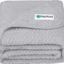 PetAmi Waterproof Dog Blanket, Leakproof XL Pet Blanket for Large Dogs, Furniture Sofa Couch Cover Protector, Fleece Cat Throw Bed Crate Kennel, Reversible Washable Soft Plush, Twin 60x80 Light Gray