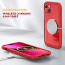 Diaclara Designed for iPhone 13 Case, Full Body Rugged Protection with Built-in Touch Sensitive Screen Protector, Soft TPU Bumper Case for iPhone 13 6.1" (Red and Clear)