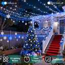 350LED 90FT Christmas Lights Indoor Outdoor, 12 Modes Blue and White Outdoor String Lights with Timer & Dimmable, Green Wire Christmas String Lightsfor Xmas Patio Yard Fence Wedding Bedroom Garden