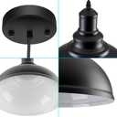 LOEHINLE Pendant Lighting Vintage Industrial Fixtures, Black Metal Farmhouse Lights, Ceiling Lamp for Kitchen Home Island Dining Room Bedroom, 11.4 inches