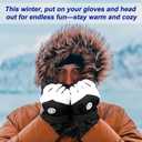 2 Pairs Winter Ski Snow Gloves Men Women Waterproof Touchscreen Snowboarding Gloves Warm Winter Snowmobile Glove