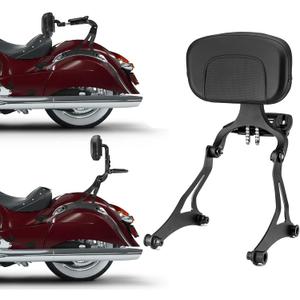 Mofun Adjustable Multi Purpose Passenger Driver Backrest Sissy Bar Compatible with Indian Chieftain, Dark Horse, Vintage, Challenger, Springfield Models 2014-2024 Black