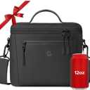 GLORIEROO Insulated Lunch Box Bag Women Girls - Waterproof Leakproof Lightweight Reusable Cooler for School Work Picnic - Back to School (Standard 11L, Black)