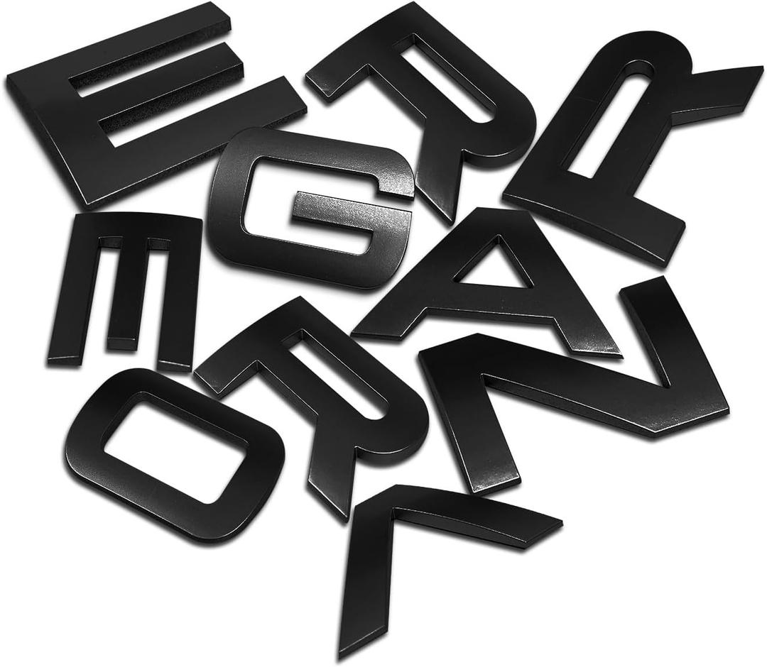 Replacement 3D Raised Front Head ABS Letter Decal Rear Letters Emblem Tailgate Letter Rear Emblem Sports Line Badge Compatible with RxxxE and RxxxR (Matte Black)
