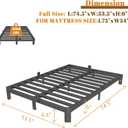 6 Inch Full Size Bed Frame with Metal Gaskets, Black Full Bed Frame No Box Spring Need, Heavy Duty Steel Platform Support, Reserved Holes, Round Corner Legs, Easy Assembly, Noiseless
