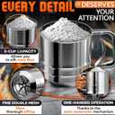 5 Cup Flour Sifter for Batch Baking Easy One-Hand Press, Double Mesh, Comfortable Grip & Dishwasher Safe Large Capacity Flour Sifter Stainless Steel for Powdered Sugar, Cocoa, Pastry & Pancake Mix
